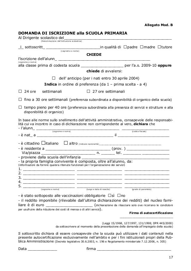 MODULO AUTOCERTIFICAZIONE VACCINAZIONI EFFETTUATE SCARICA
